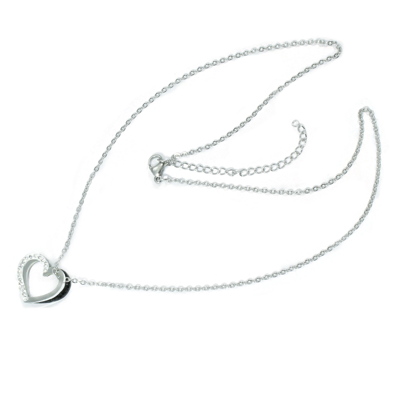 Náhrdelník dvojité srdce z chirurgické oceli S11051065
