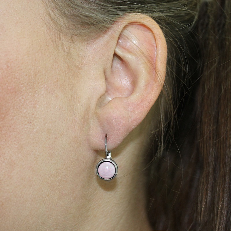 Náušnice keramické kruhy 1 cm PINK S715080