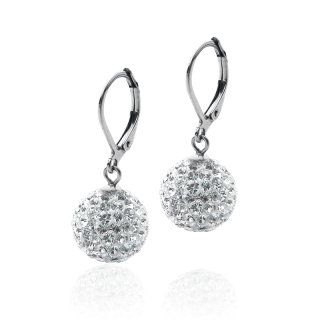 Náušnice s krystaly GLOBE 1,2cm z chirurgické oceli S532090