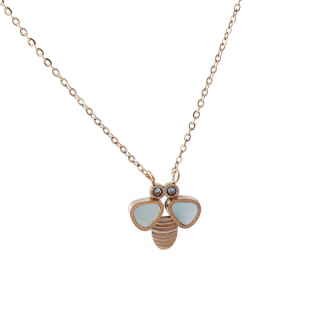 Dámský náhrdelník rose gold včelka z chirurgické oceli S11113100