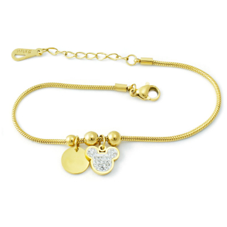 Dámský náramek Mickey Mouse zlatý z chirurgické oceli S11207070