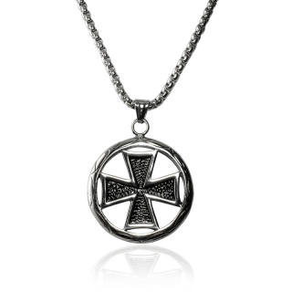 Náhrdelník keltský kříž WHEEL z chirurgické oceli S224120