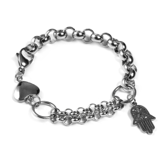 Dámský náramek Hamsa z chirurgické oceli S242080