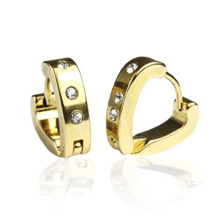 Náušnice se zirkony gold z chirurgické oceli S277030