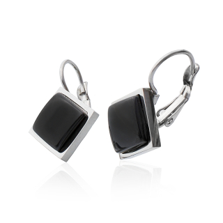Náušnice keramické BLACK z chirurgické oceli S529100