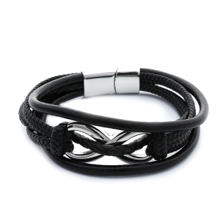 Pánský kožený náramek nekonečno INFINITY S565150