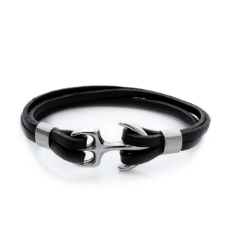 Pánský kožený náramek kotva ANCHOR S566110