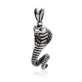 Přívěsek kobra stříbrný z chirurgické oceli S578070
