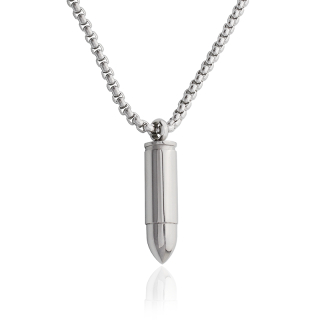 Náhrdelník stříbrný náboj 3 cm z chirurgické oceli S639100