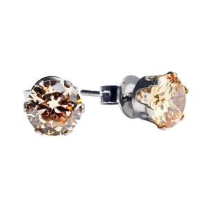 Náušnice s oranžovým zirkony ⌀ 0,6 cm S935035