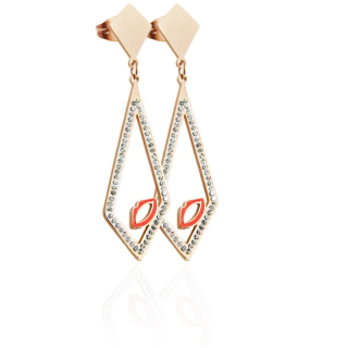 Náušnice KISS se zirkony rose gold S939080